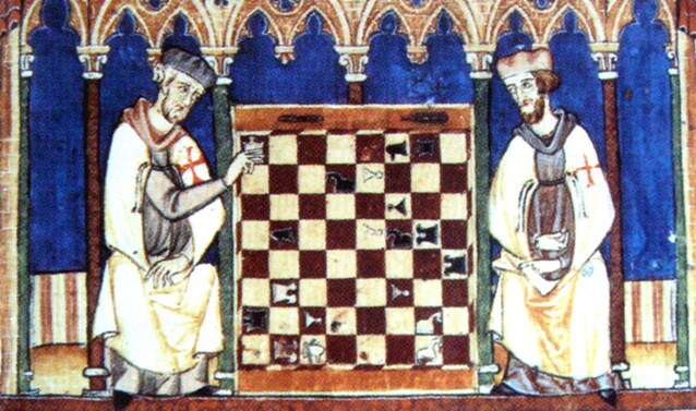 Cavalieri templari giocano a scacchi, 1283 (Wikimedia Commons)