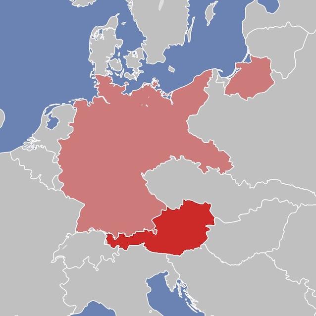 Confini di Austria e Germania prima dell'annessione (credit Kramer via Wikimedia Commons)