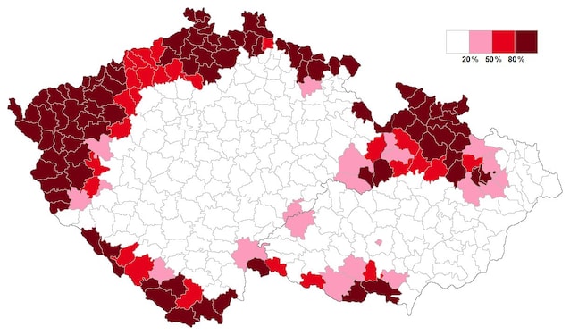La popolazione dei sudeti nel territorio cecoslovacco