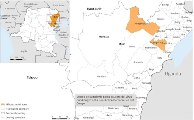 mappa congo ebola: