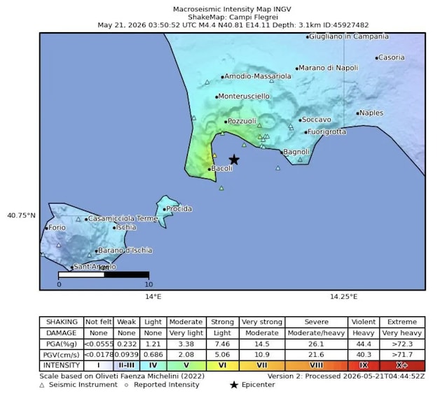 shake map cF 21 maggio