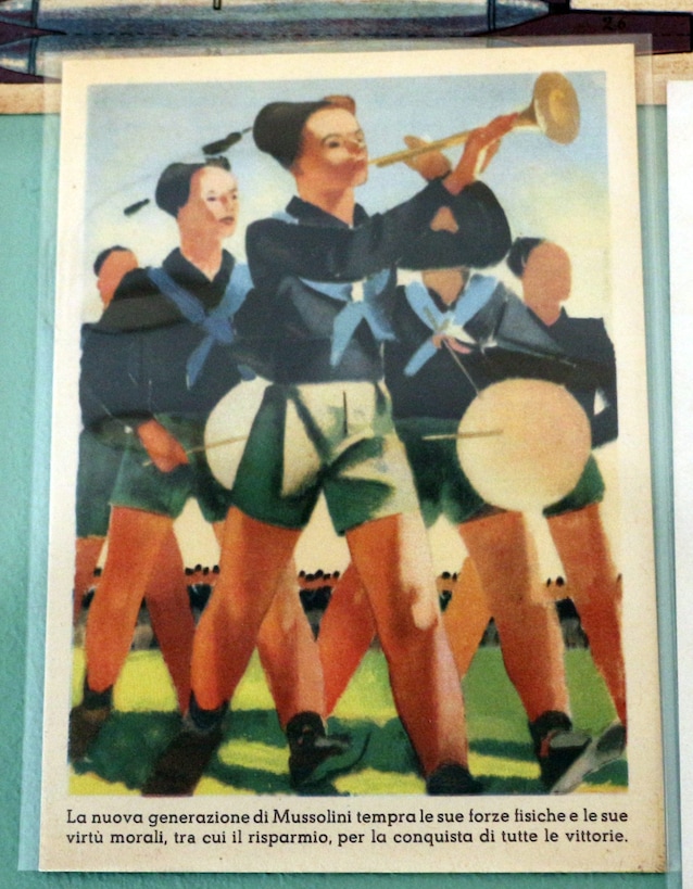 Una cartolina di Propaganda dell'immaginario del Balilla, Milano 1938