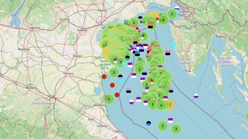 mappa squali adriatico