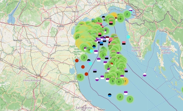 mappa squali adriatico