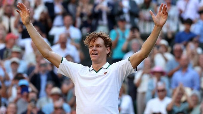 Jannik Sinner dopo il Match Point a Wimbledon 2026. Account X FITP