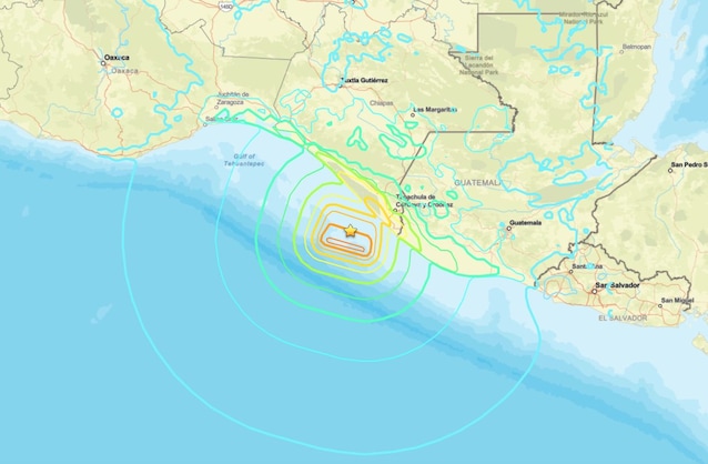 shakemap terremoto Messico
