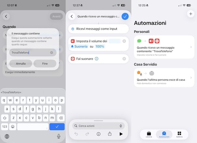 Come creare automazione per trovare iPhone silenzioso.