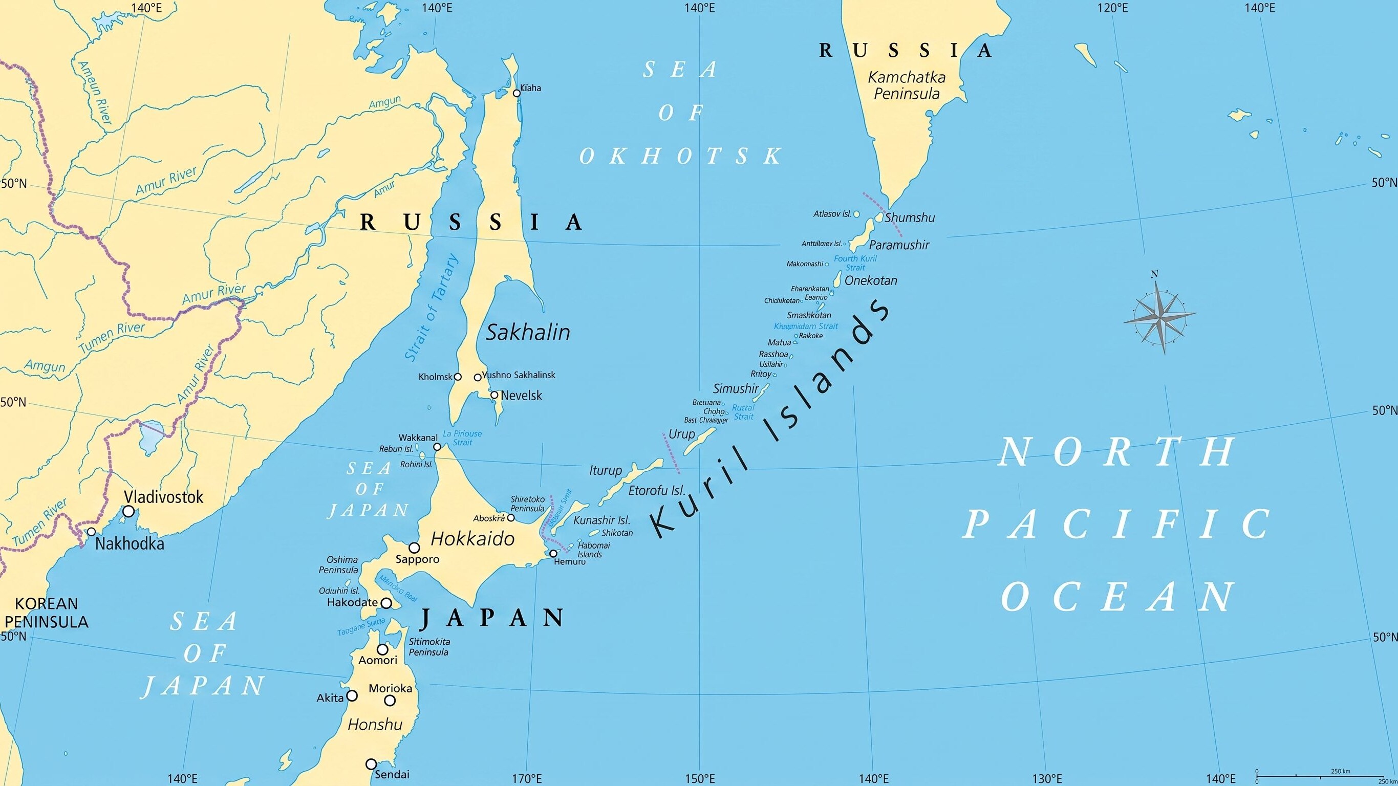 mappa isole curili