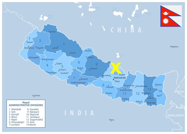 mappa nepal alluvione
