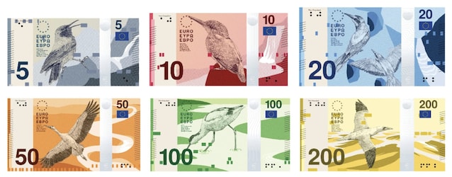 banconote bce uccelli
