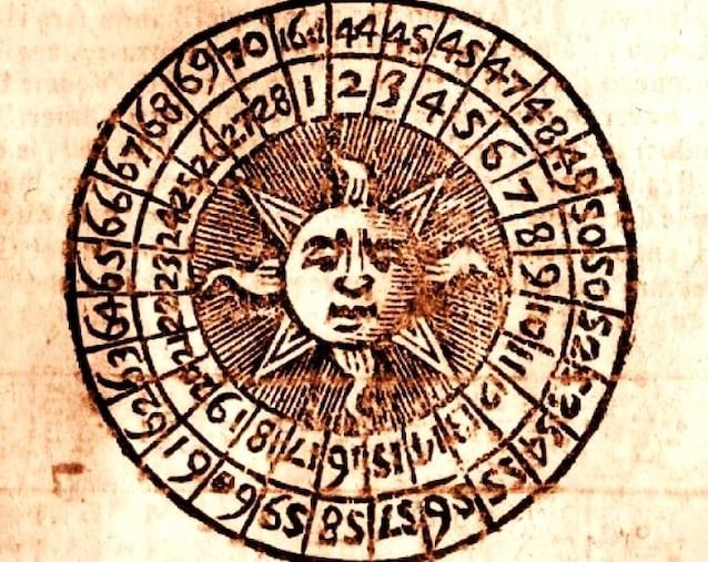 Tavola del calcolo solare di Ottavio Beltrano (Wikimedia Commons)