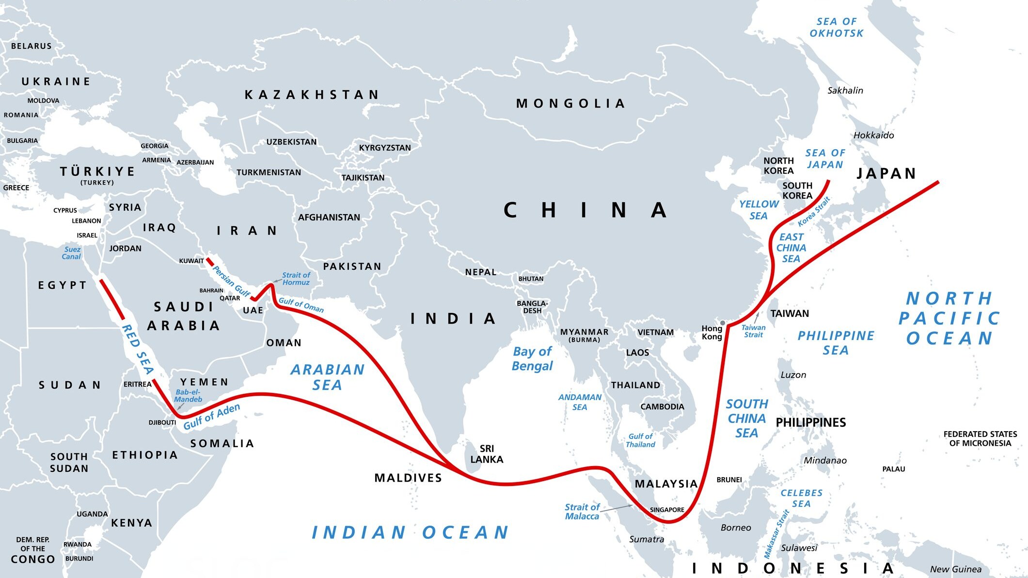 mappa bab el mandeb e hormuz
