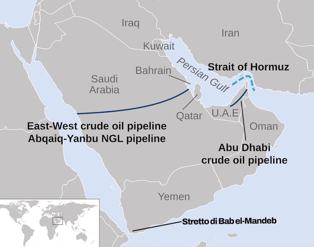 mappa oleodotto arabia saudita