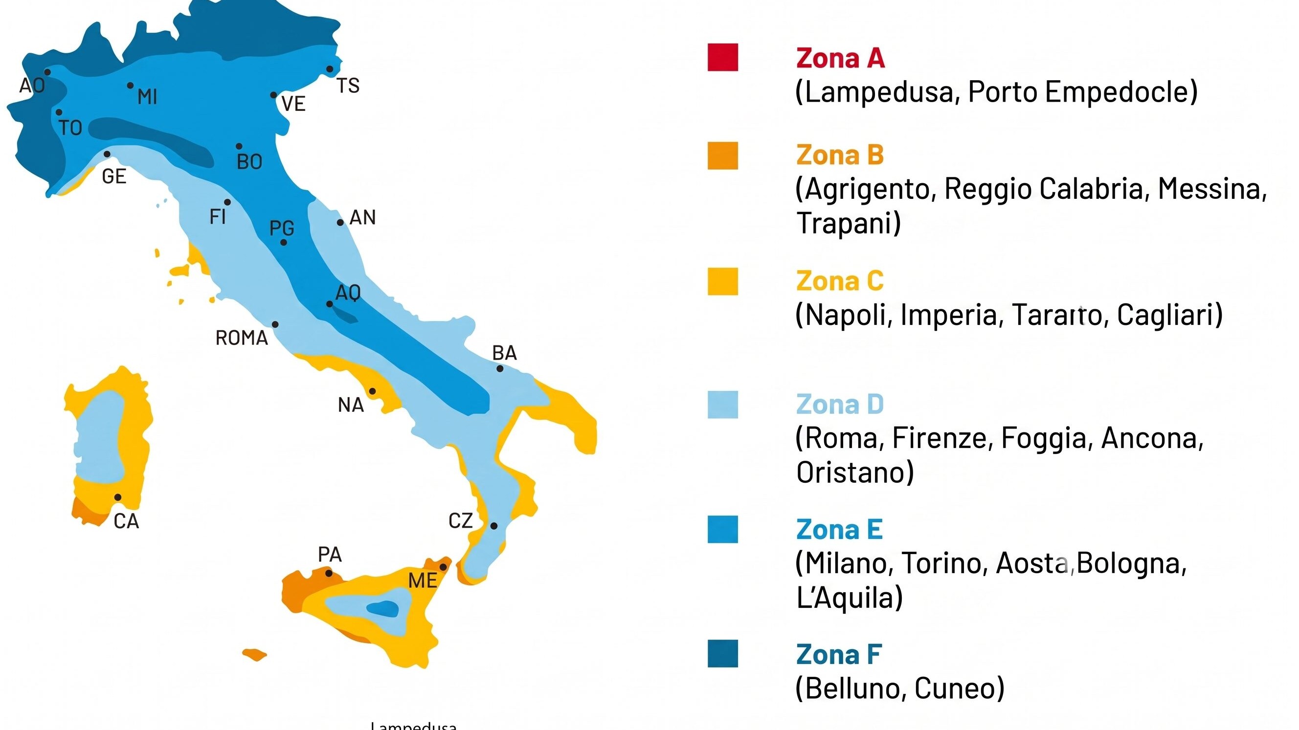 mappa zone climatiche italia