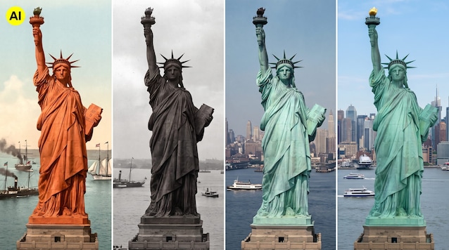 colori statua libertà AI