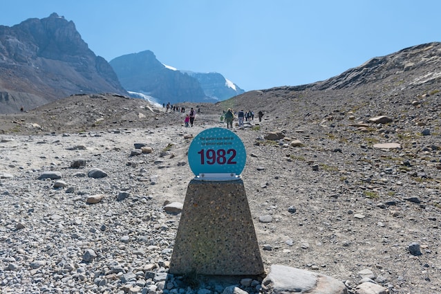 fronte del ghiacciaio Athabasca, in Canada